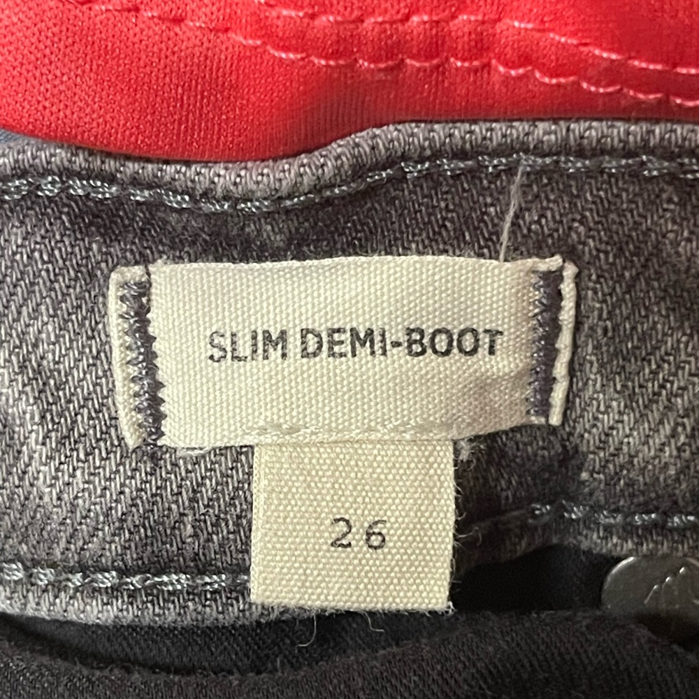 Madewell Gray Slim‎ Demi-Boot Jeans 26 | High-Rise Straight Flare Brookford Wash - Picture 7 of 8
